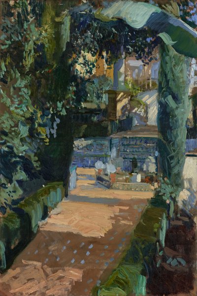 Hof van de Dansen, Alcázar, Sevilla, 1910 door Joaquín Sorolla